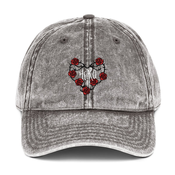 Vintage Heart of Roses Cotton Twill Cap