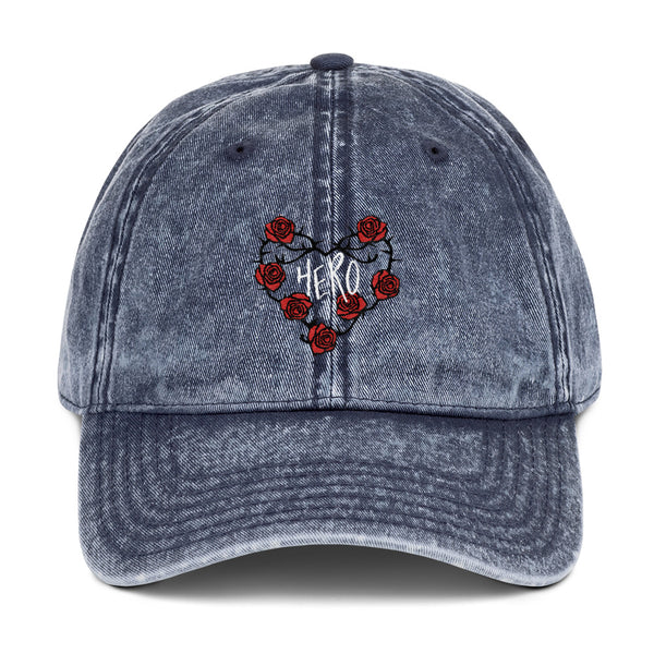 Vintage Heart of Roses Cotton Twill Cap