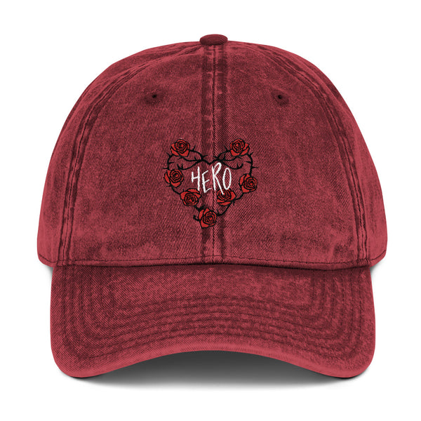 Vintage Heart of Roses Cotton Twill Cap