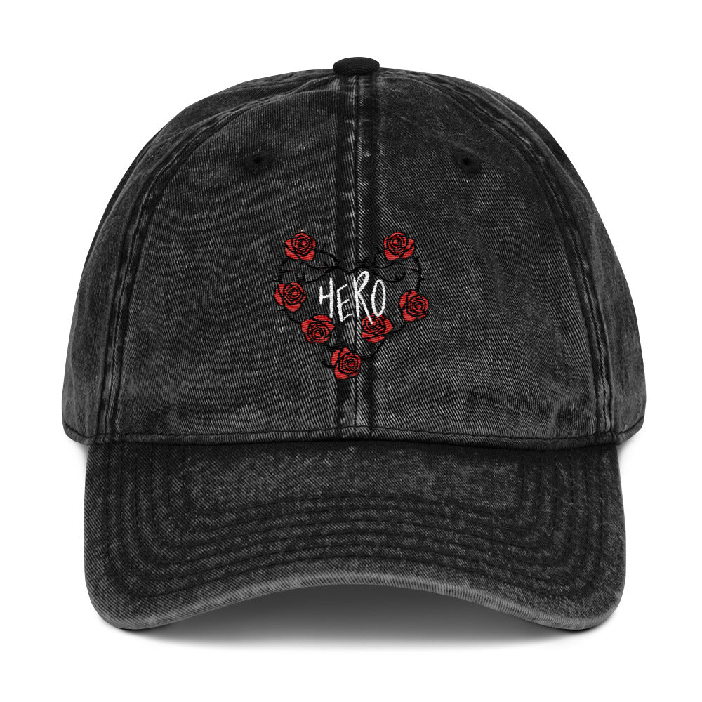 Vintage Heart of Roses Cotton Twill Cap