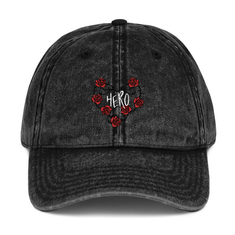 Vintage Heart of Roses Cotton Twill Cap